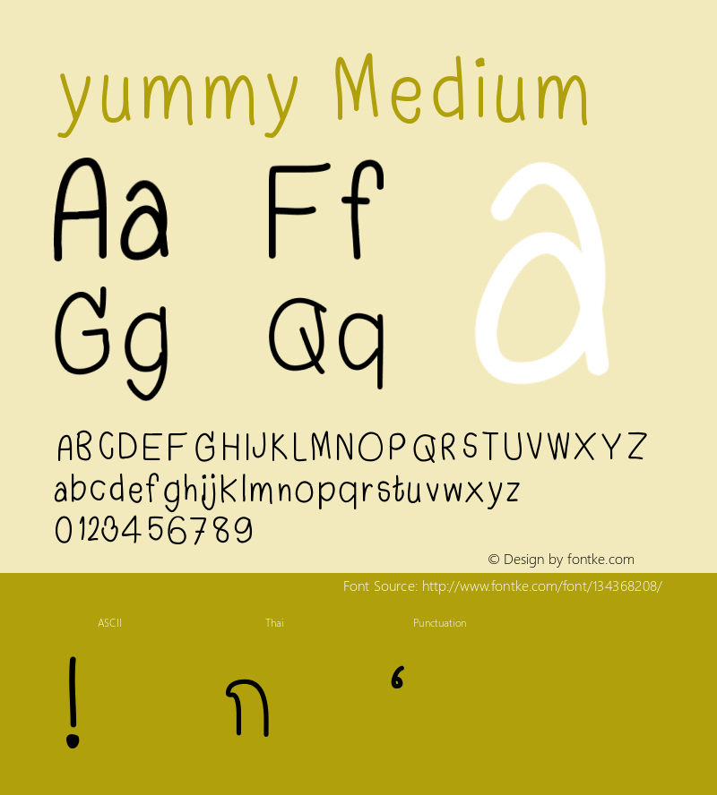 yummy Version 001.000 Font Sample