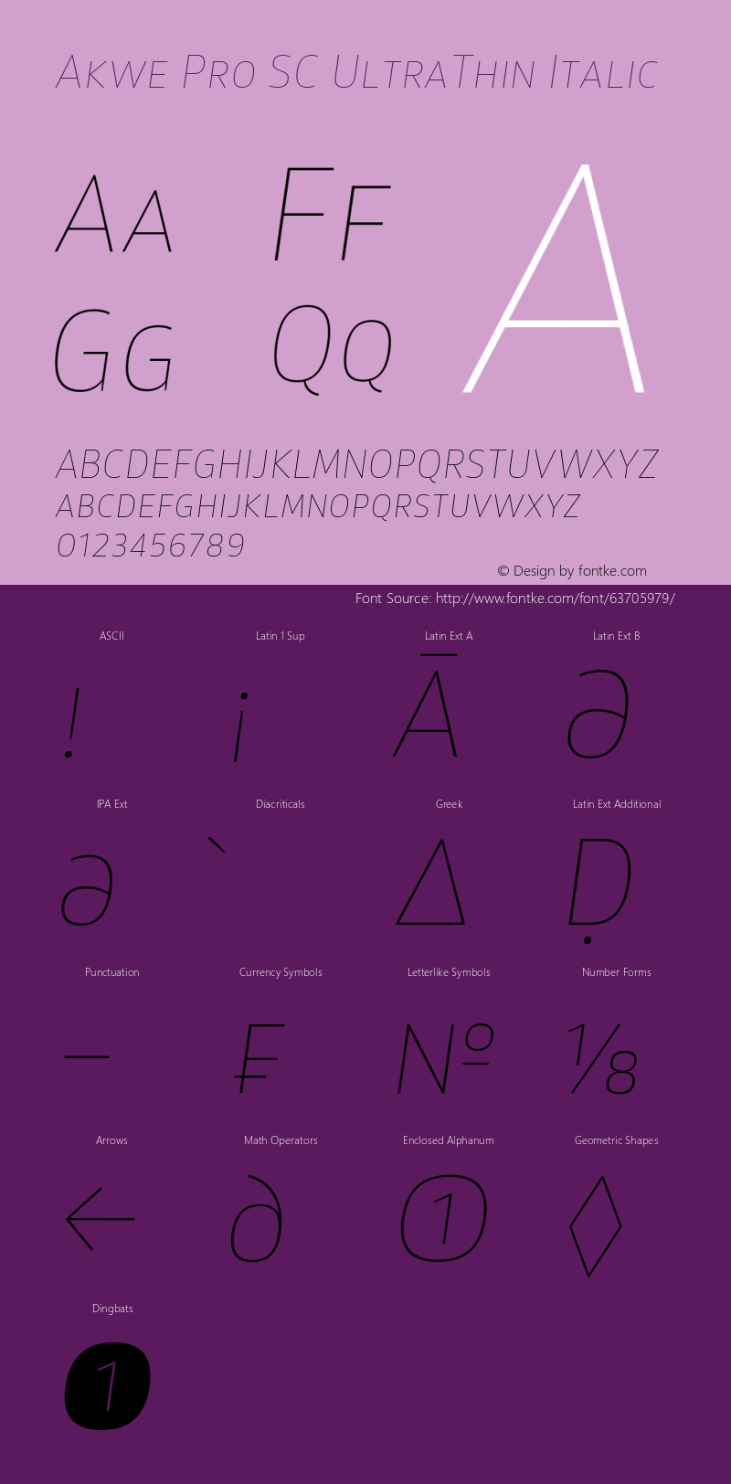 Akwe Pro SC UltraThin Italic Version 1.000;PS 001.000;hotconv 1.0.88;makeotf.lib2.5.64775 Font Sample