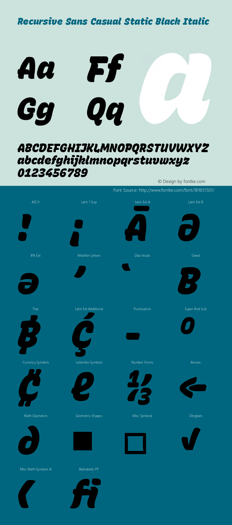 Recursive Sn Csl St Blk Italic Version 1.081;hotconv 1.0.112;makeotfexe 2.5.65598; ttfautohint (v1.8.3)图片样张