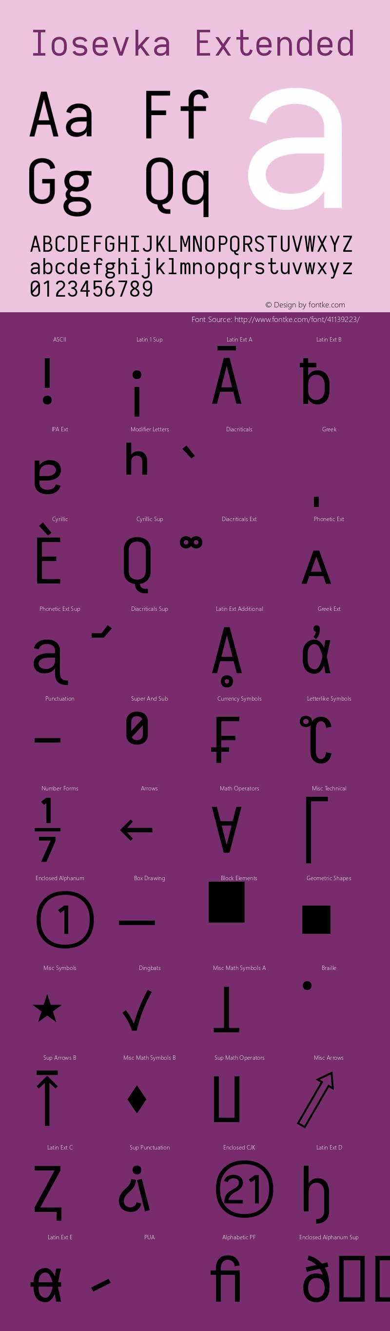 Iosevka Extended 2.3.1 Font Sample