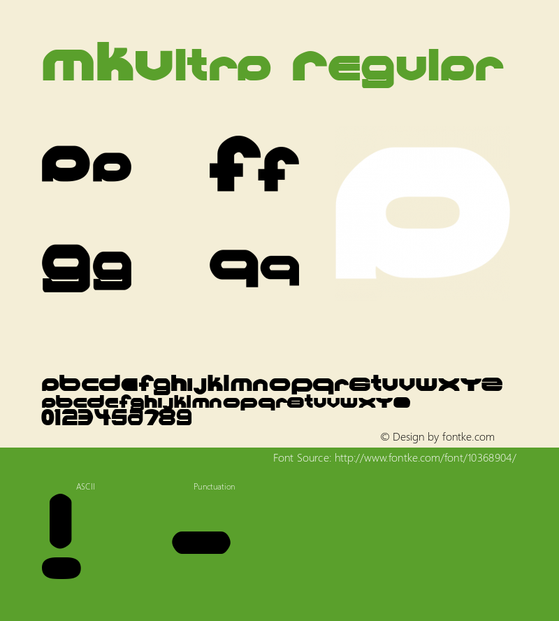 MKUltra Regular Rev. 003.000 Font Sample