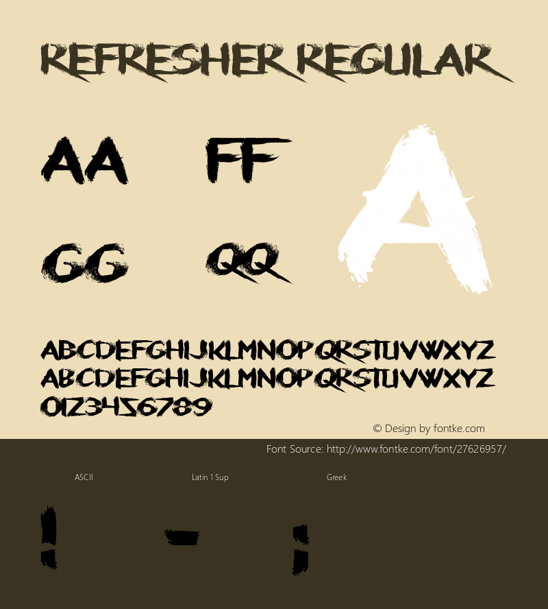 Refresher Version 1.00;November 21, 2018;FontCreator 11.5.0.2427 64-bit Font Sample