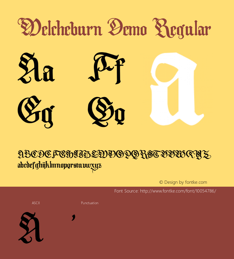 Melcheburn Demo Regular Macromedia Fontographer 4.1.4 9/19/00 Font Sample