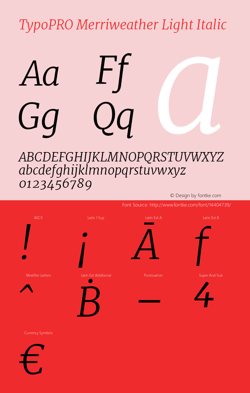 TypoPRO Merriweather Light Italic Version 1.001 Font Sample