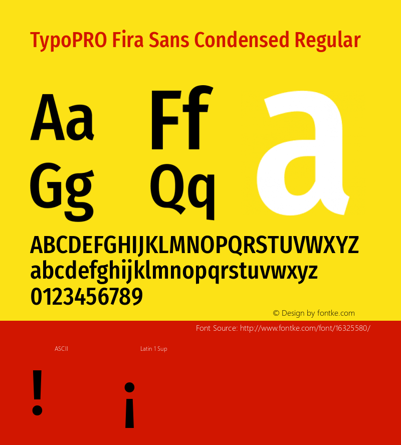 TypoPRO Fira Sans Condensed Regular Version 4.202;PS 004.202;hotconv 1.0.88;makeotf.lib2.5.64775 Font Sample