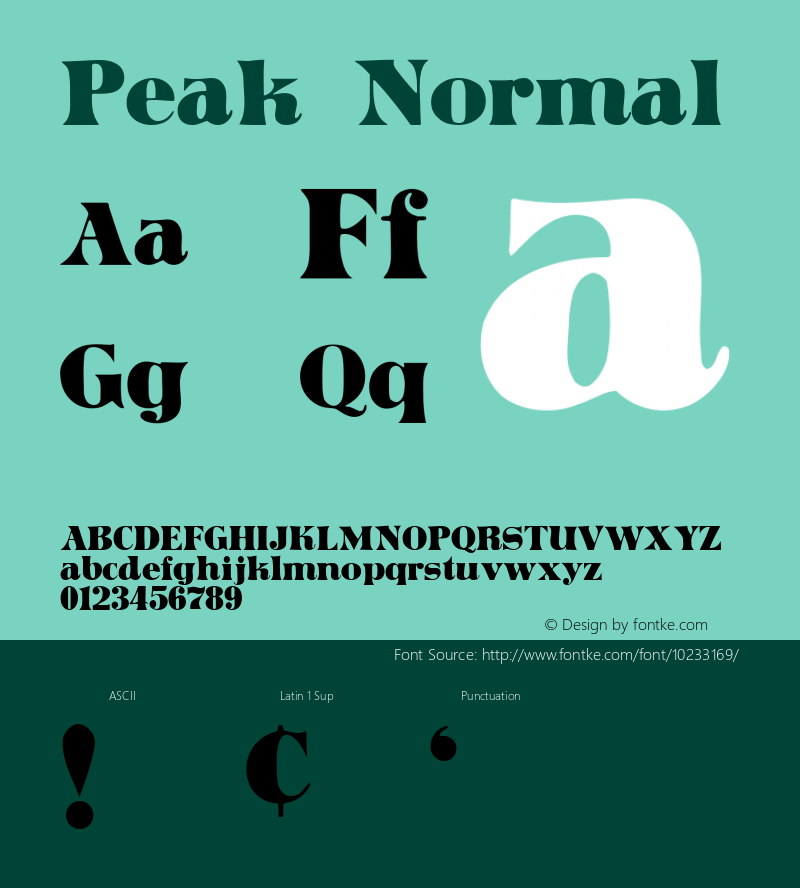 Peak Normal 1.0 Wed Sep 21 14:51:28 1994 Font Sample