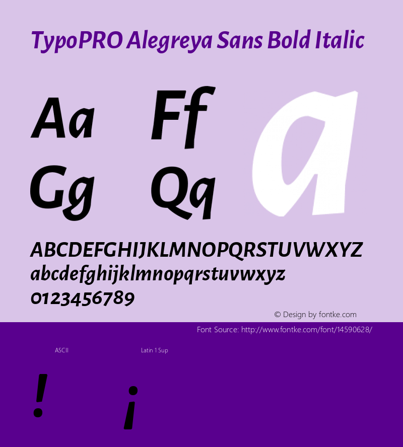 TypoPRO Alegreya Sans Bold Italic Version 1.000;PS 001.000;hotconv 1.0.70;makeotf.lib2.5.58329 DEVELOPMENT Font Sample