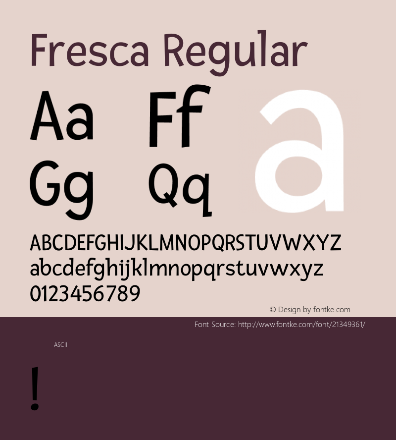 Fresca Version 1.0 Font Sample