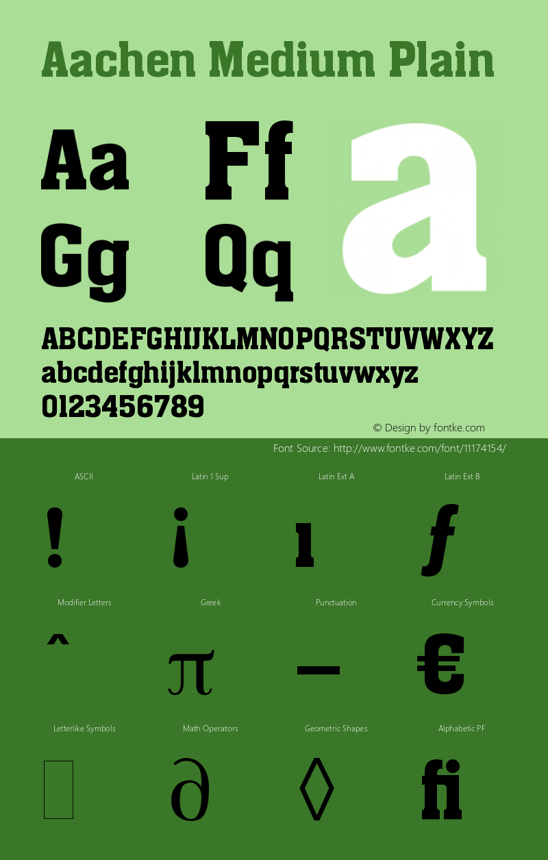 Aachen Medium Plain Version 005.000 Font Sample