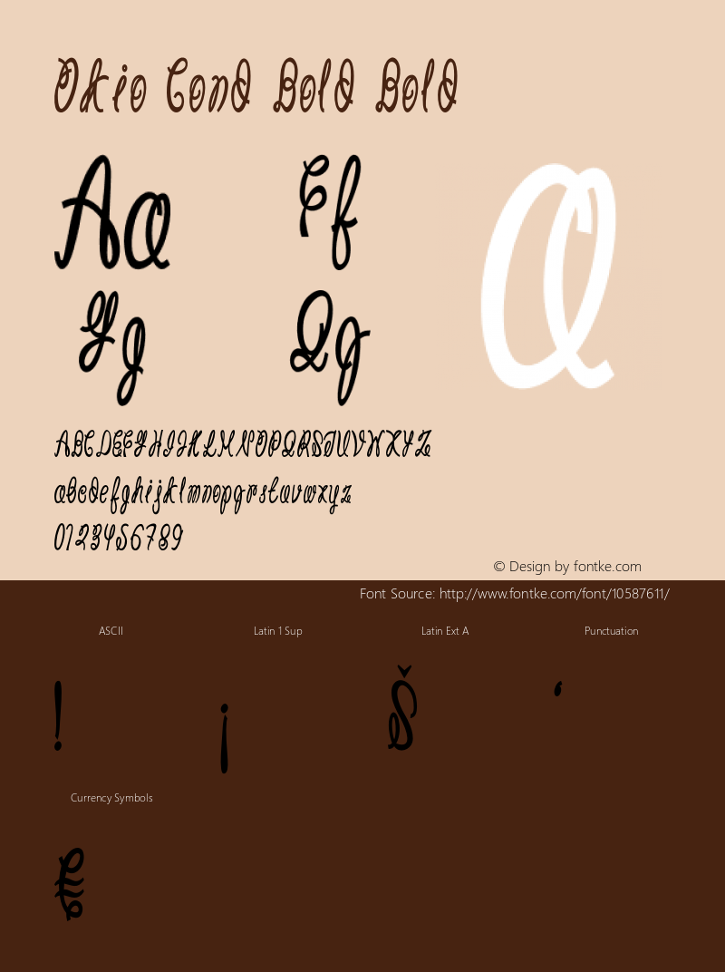 Okio Cond Bold Bold Version 1.000 Font Sample