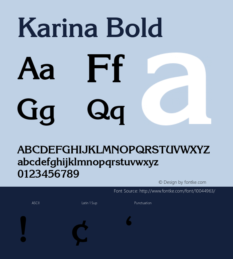 Karina Bold 001.001 Font Sample