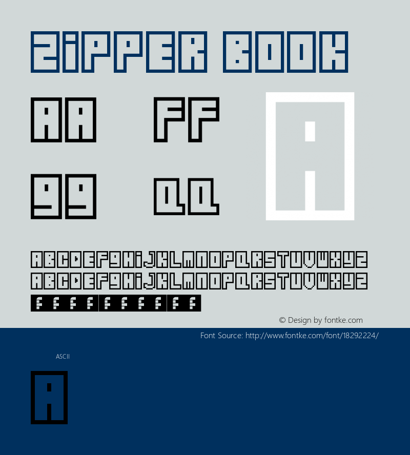 Zipper Book Version 1.0 Font Sample