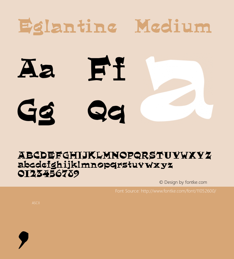 Eglantine Medium Version 001.000 Font Sample