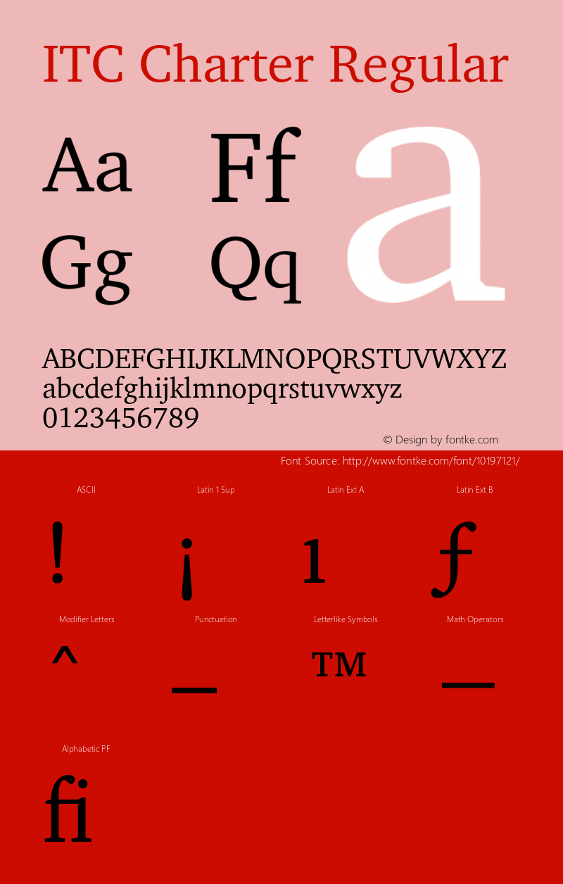 ITC Charter Regular 003.001 Font Sample