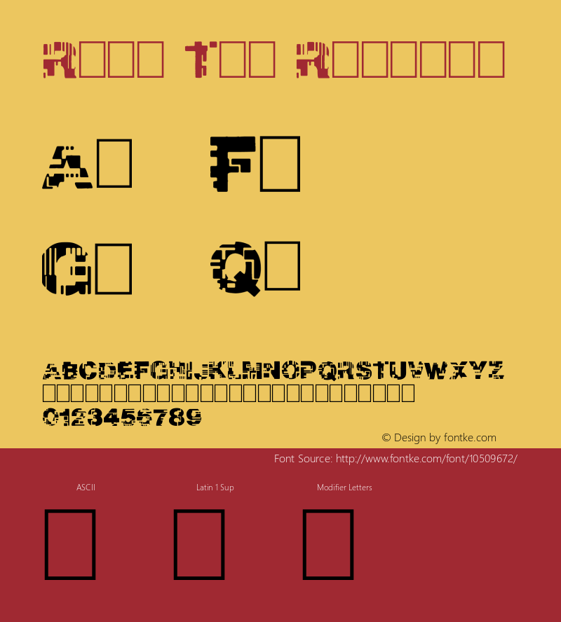 Real Tek Regular Version 1.00 December 15, 2010, initial release Font Sample