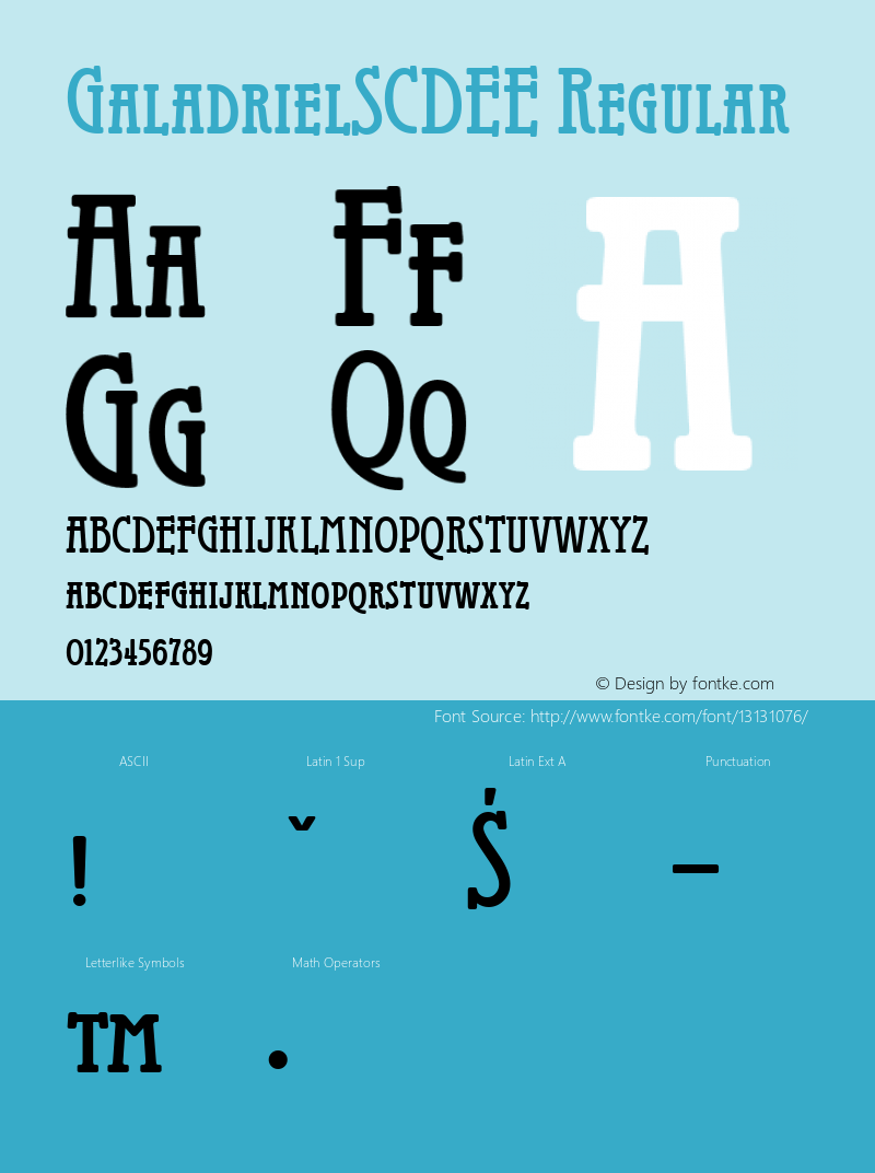 GaladrielSCDEE Regular Version 001.005 Font Sample