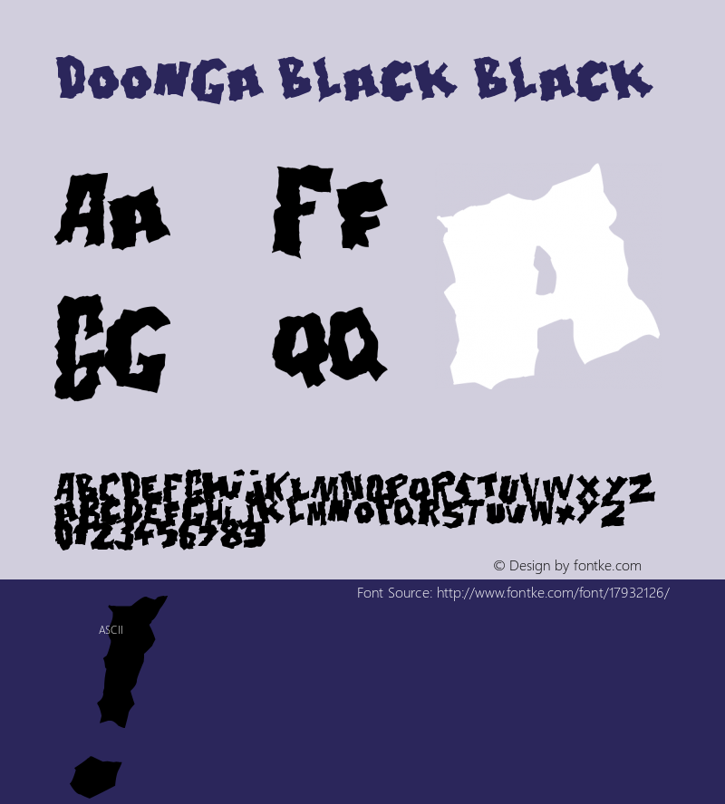 Doonga Black Black Version 1.00 December 15, 20 Font Sample