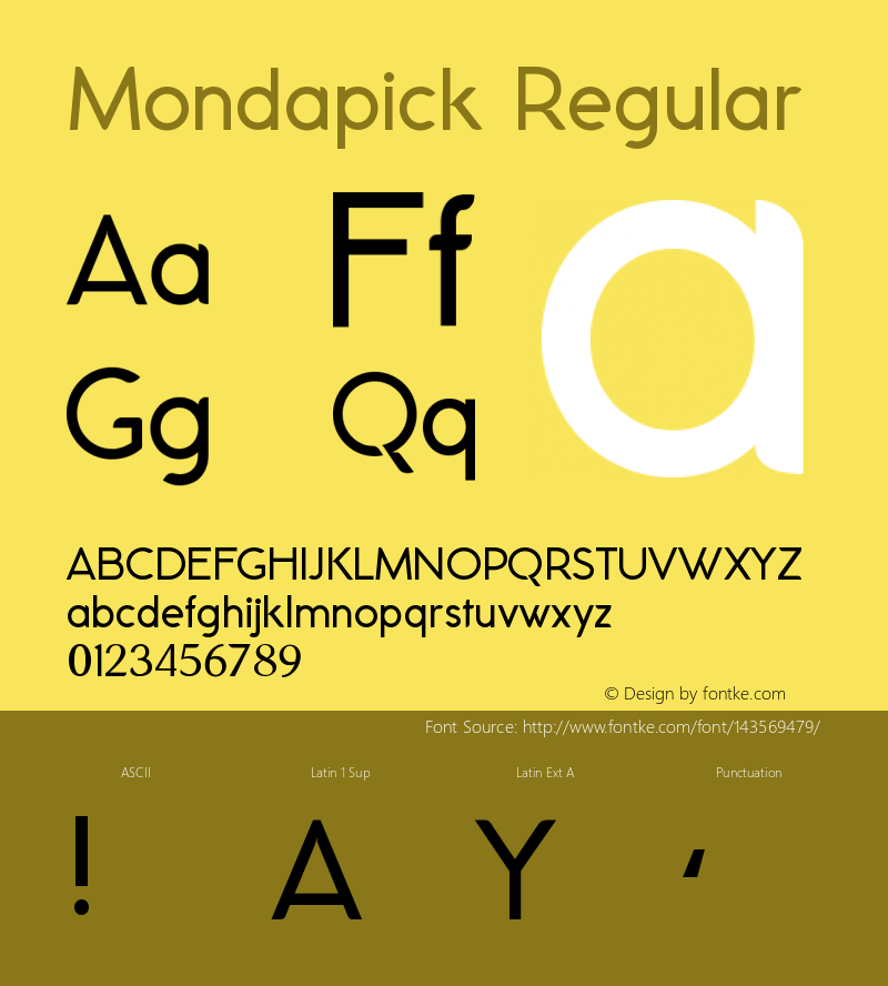 Mondapick Version 1.005;Fontself Maker 3.5.4 Font Sample