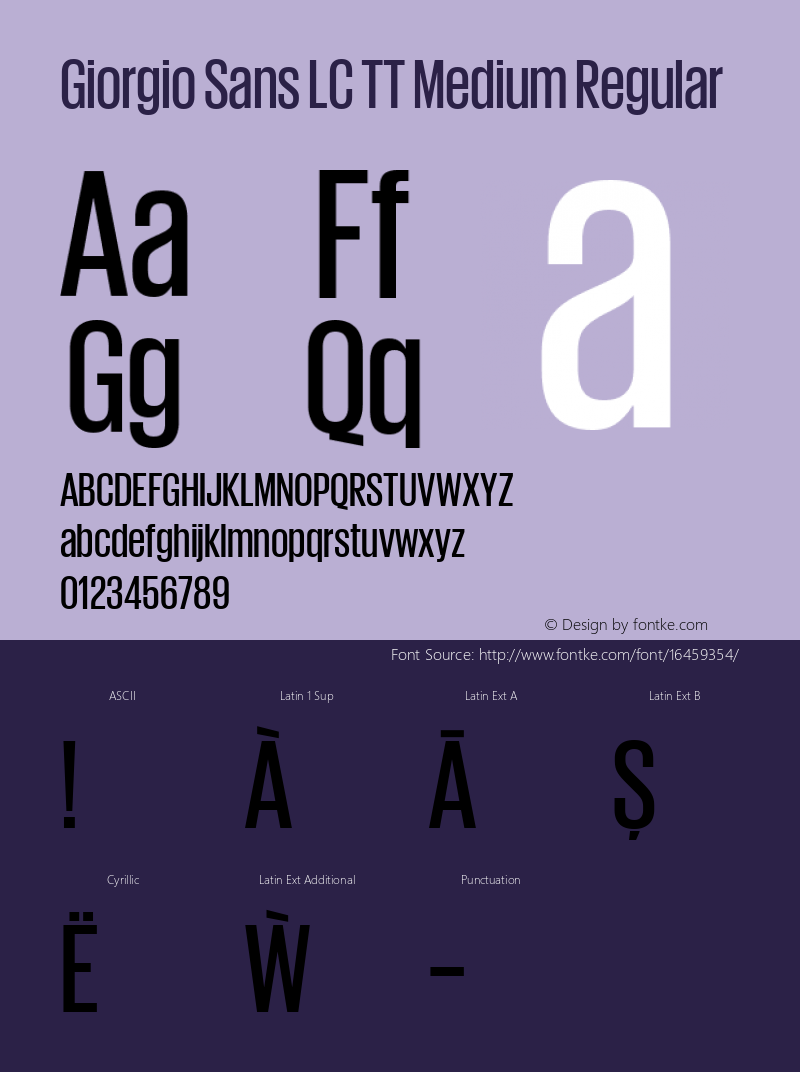 Giorgio Sans LC TT Medium Regular 1.001 Font Sample