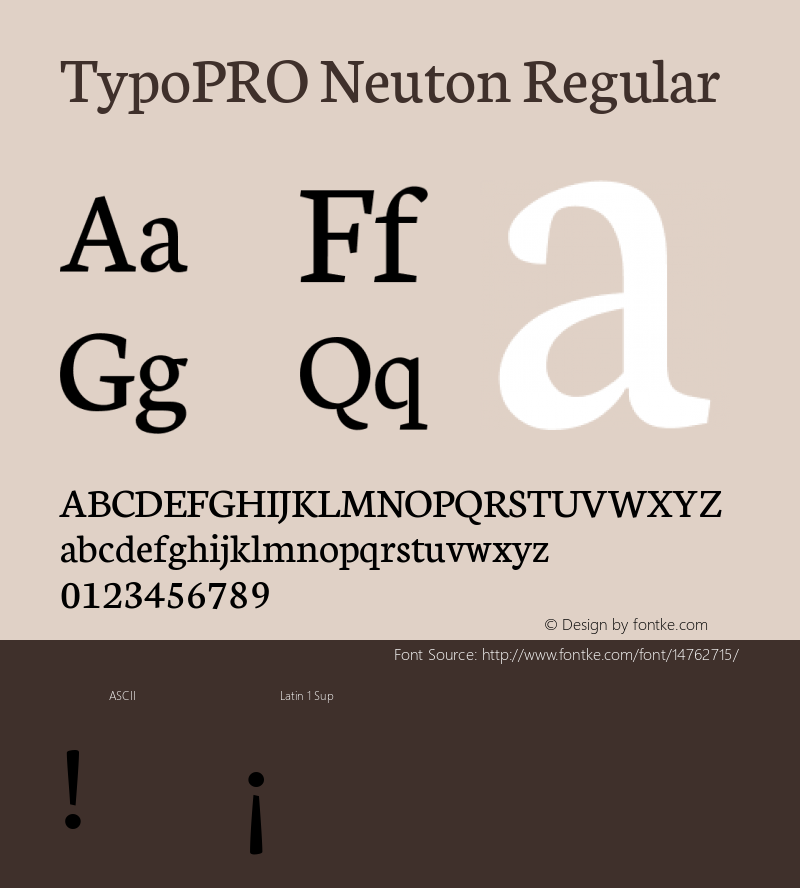 TypoPRO Neuton Regular Version 1.43 Font Sample