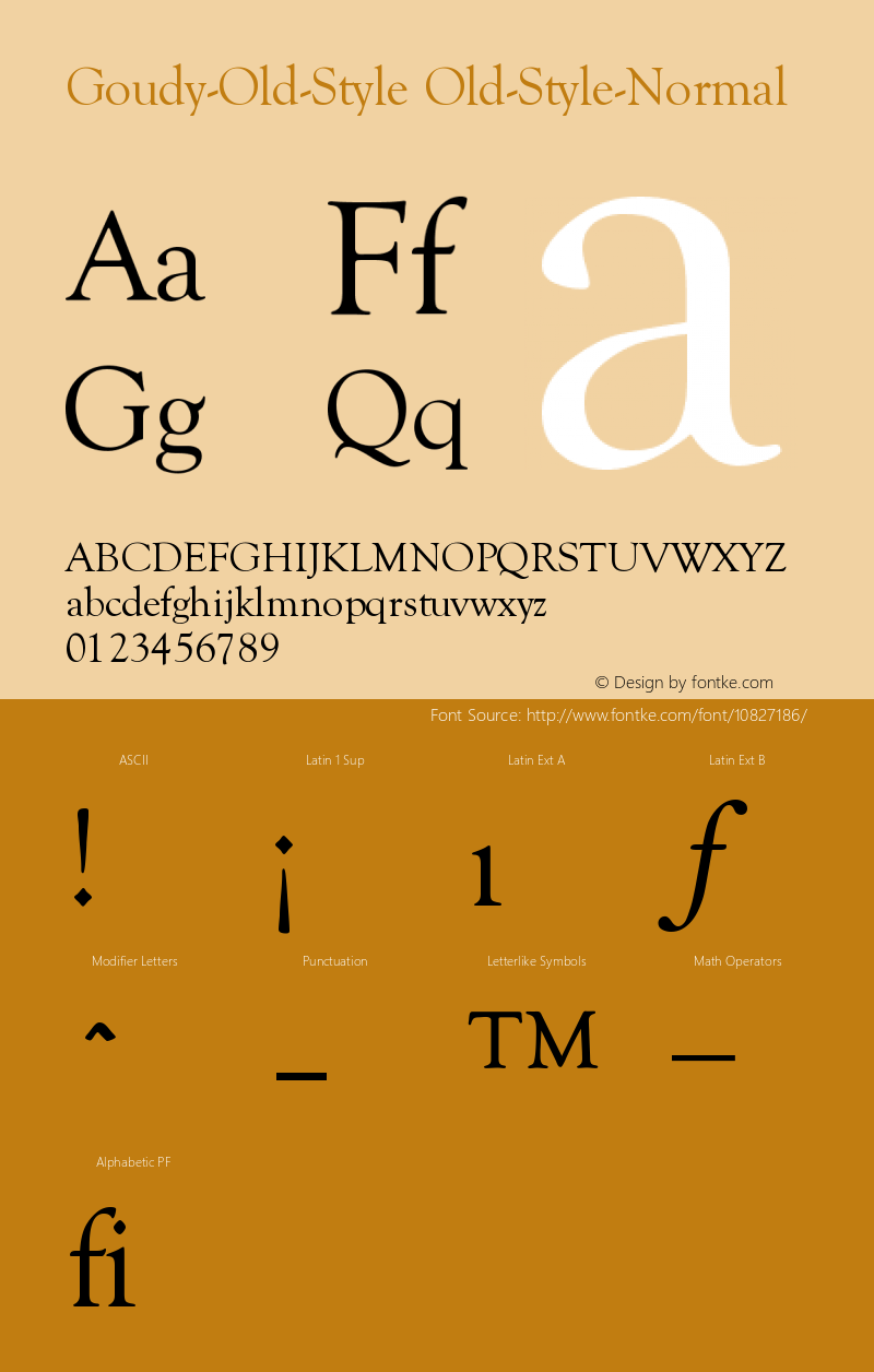 Goudy-Old-Style Old-Style-Normal Version 001.000 Font Sample