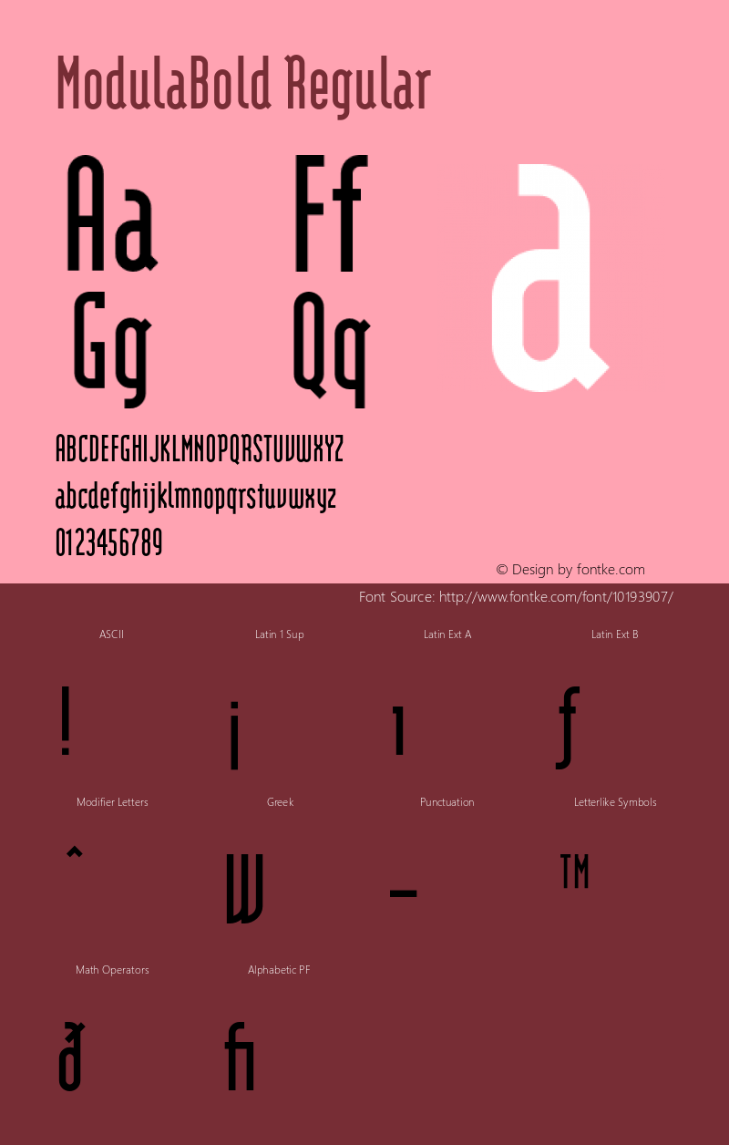 ModulaBold Regular 001.001 Font Sample