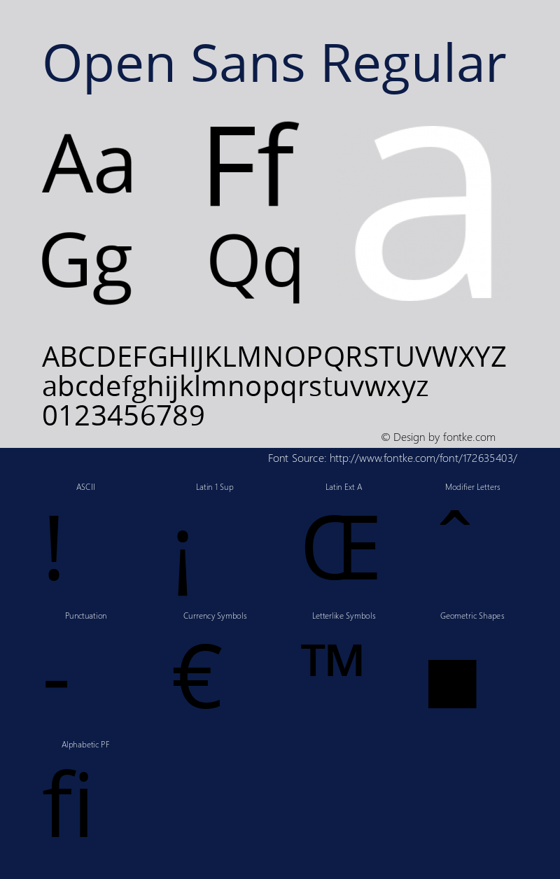 Open Sans Regular Version 1.10图片样张