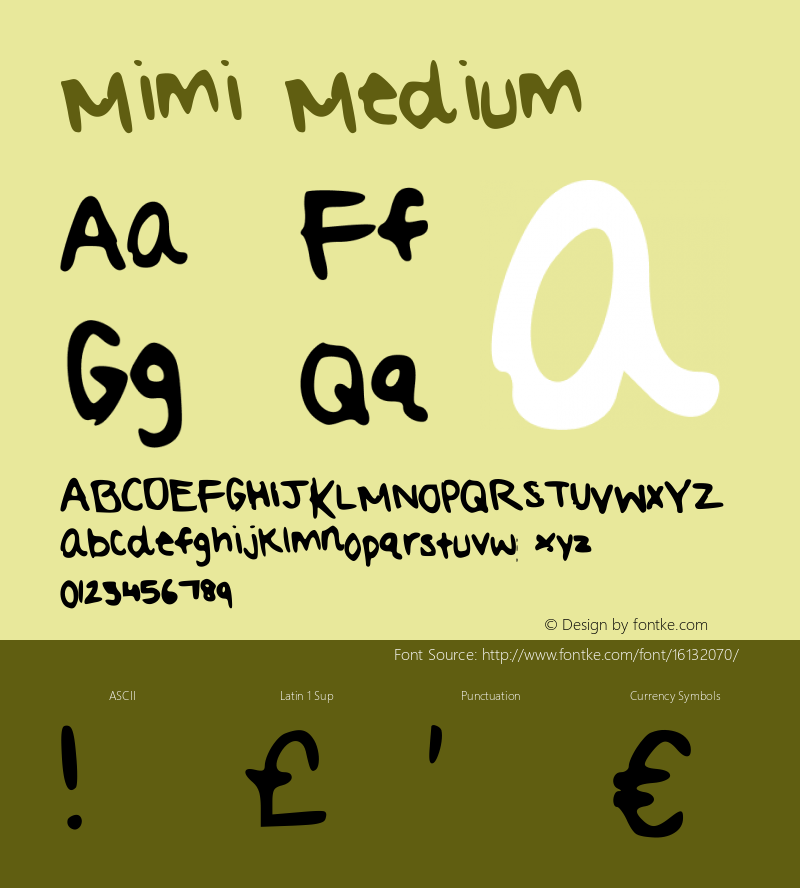 Mimi Medium Version 001.000 Font Sample