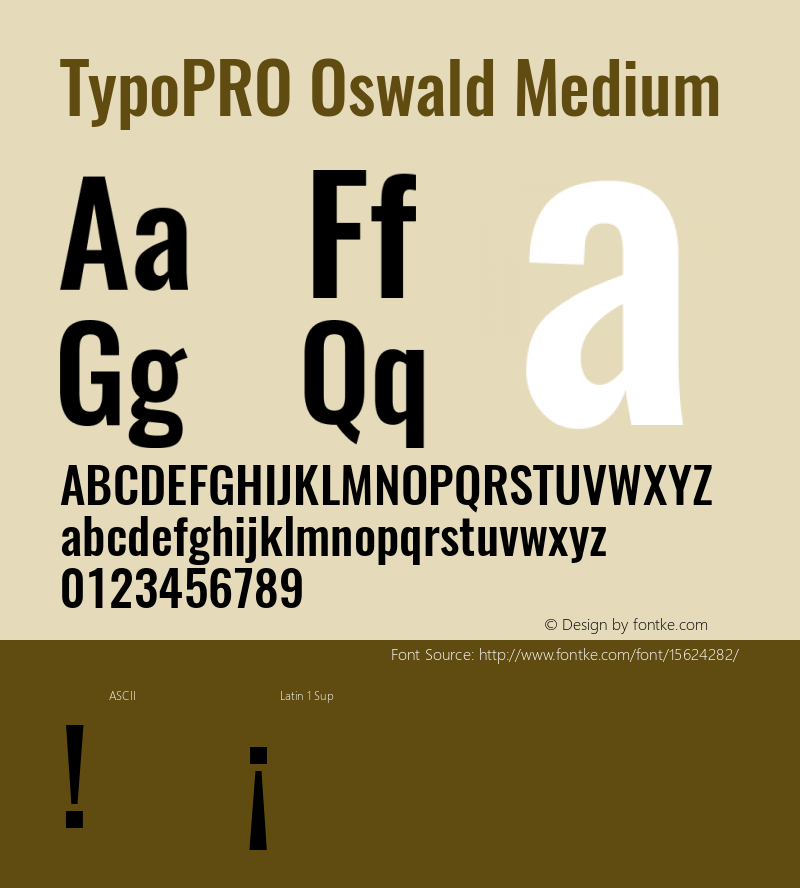 TypoPRO Oswald Medium 3.0; ttfautohint (v0.95) -l 8 -r 50 -G 200 -x 0 -w 