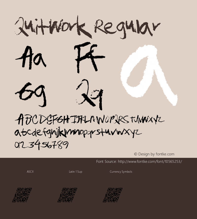 QuitWork Regular Version 1.00 July 20, 2014, initial release Font Sample