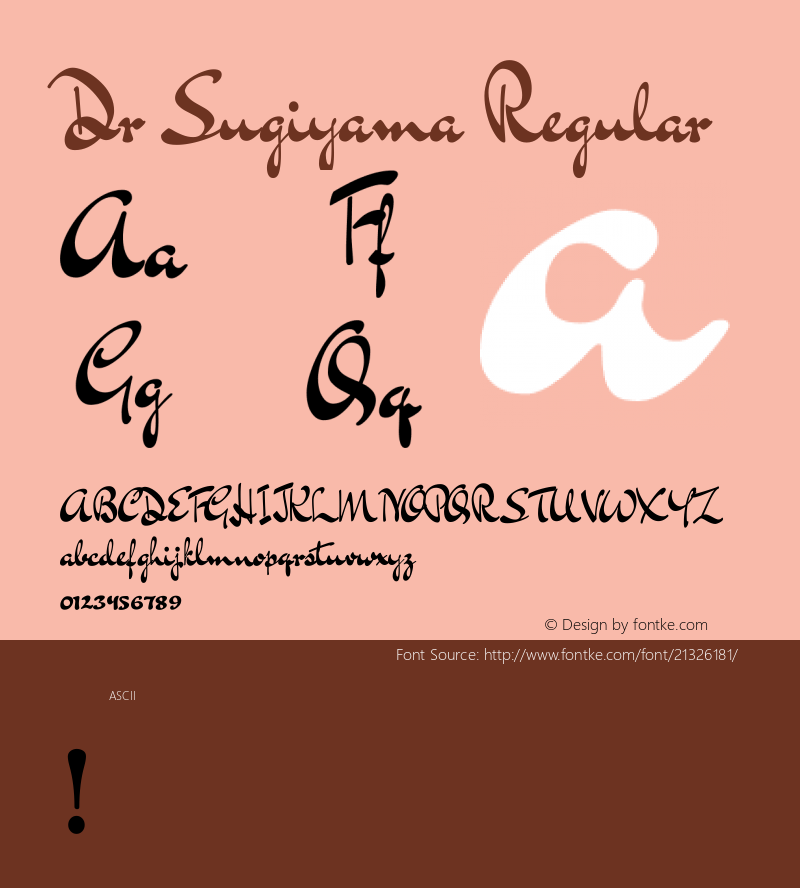 Dr Sugiyama Regular  Font Sample
