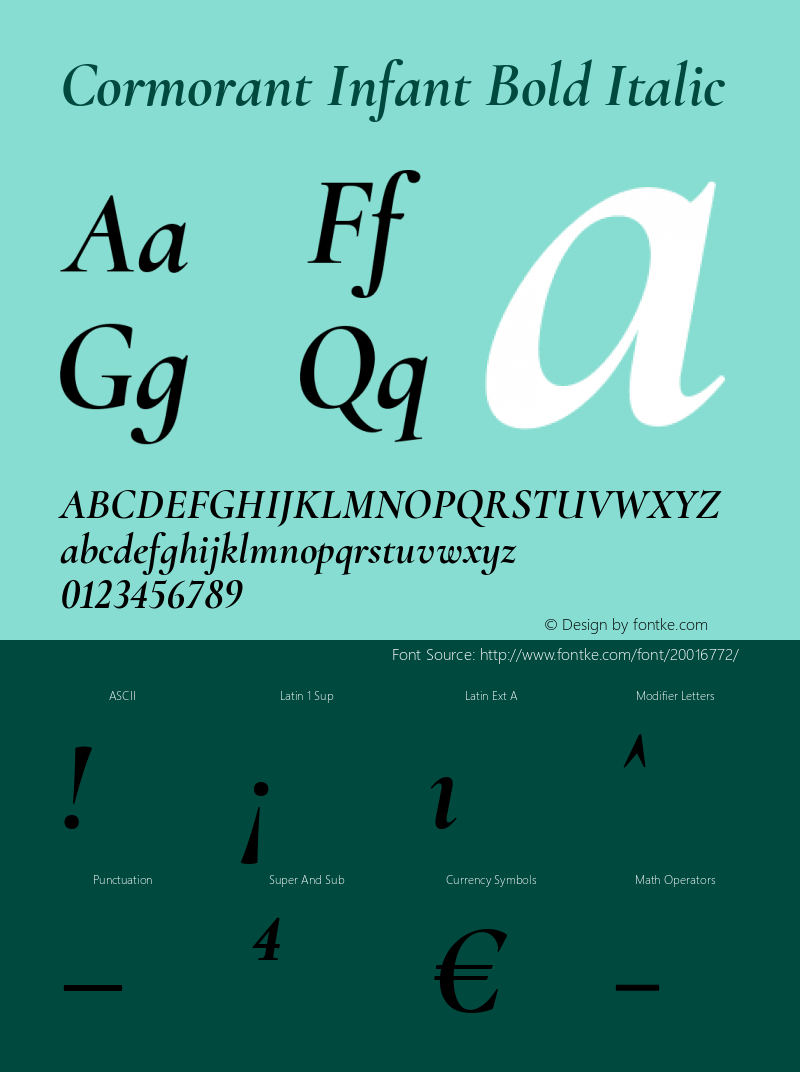 Cormorant Infant Bold Italic Version 3.000 Font Sample