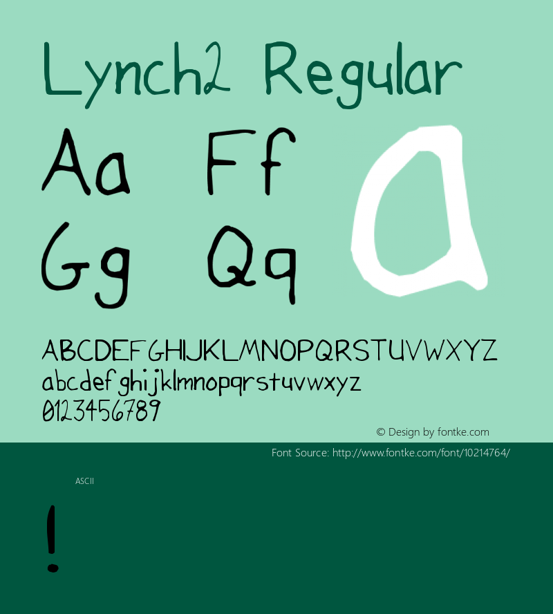 Lynch2 Regular Unknown Font Sample