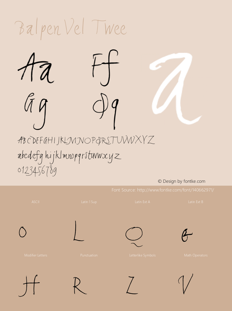 BalpenVelTwee 001.000 Font Sample