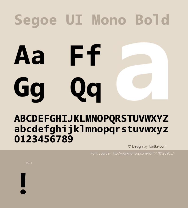 Segoe UI Mono Bold Version 0.70图片样张