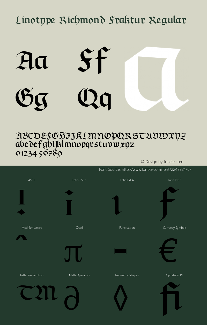 LinotypeRichmond Fraktur Version 2.00图片样张