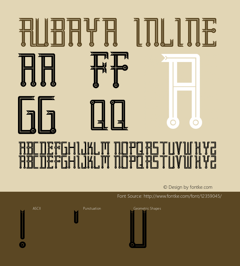 Rubaya Inline Version 001.000 Font Sample