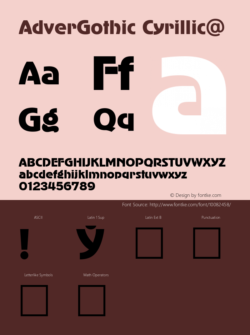 AdverGothic Cyrillic@ 1.0 Wed Nov 03 22:33:20 1993 Font Sample