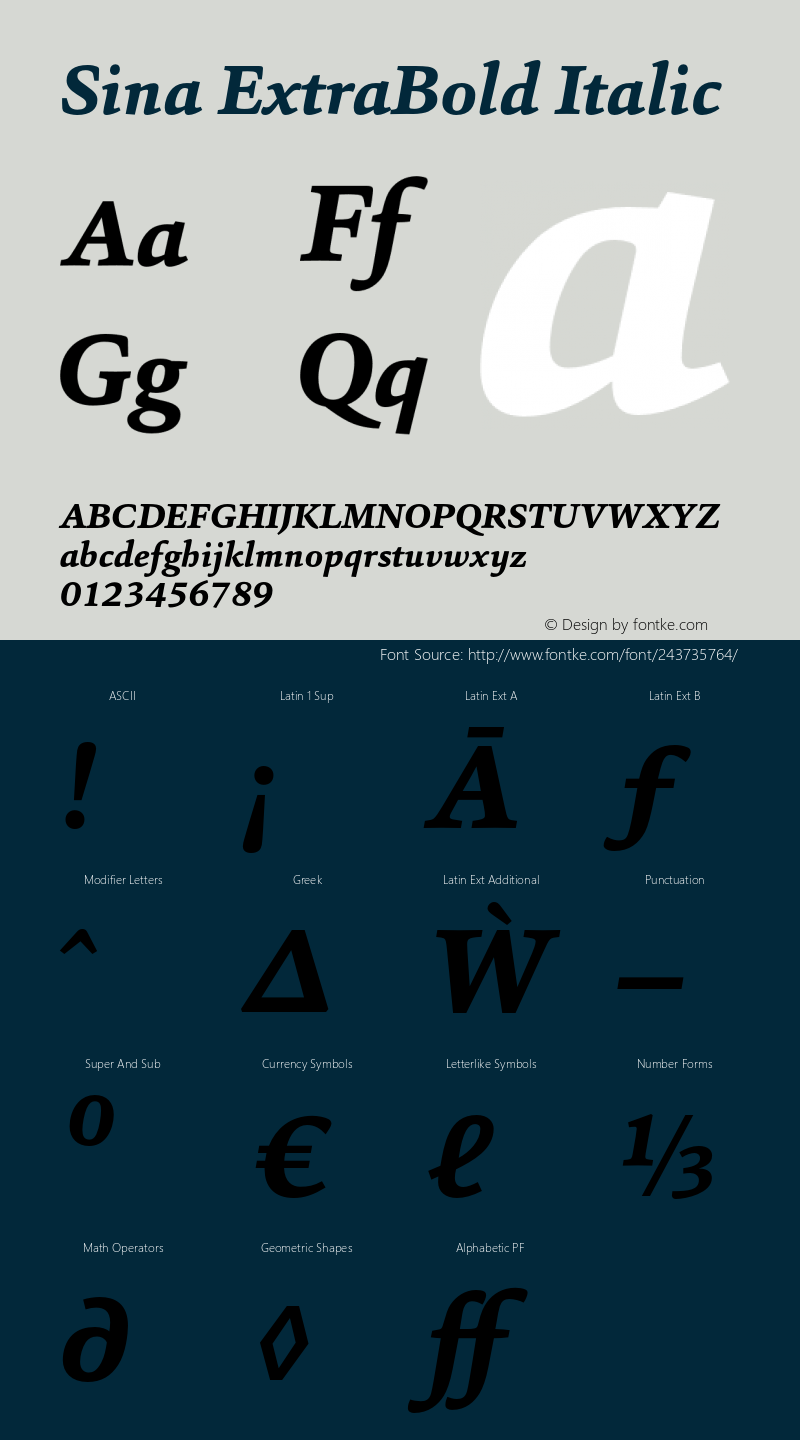 Sina ExtraBold Italic Version 1.000 (2012-02-07) | FøM Fix图片样张