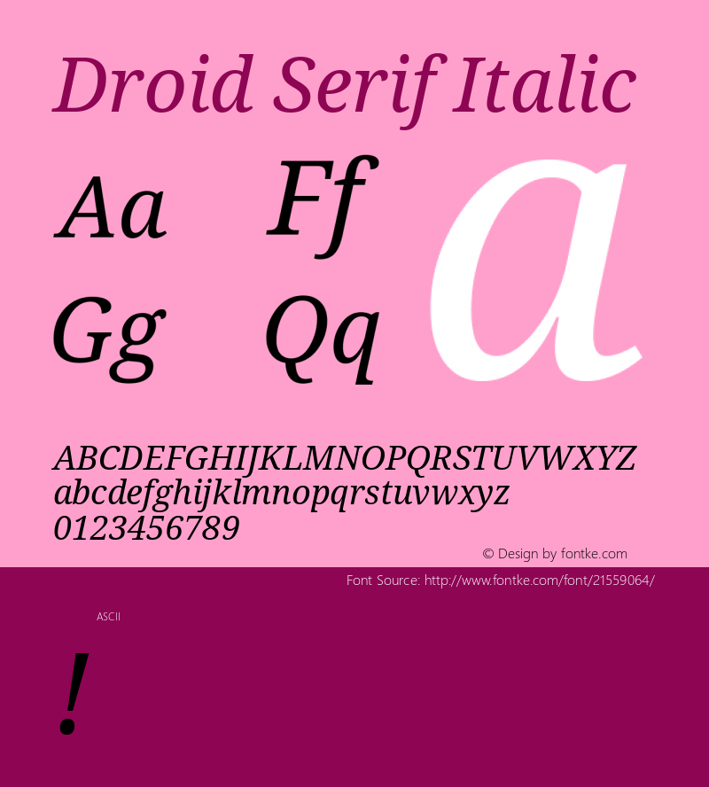 DroidSerif Version 1.0 Font Sample