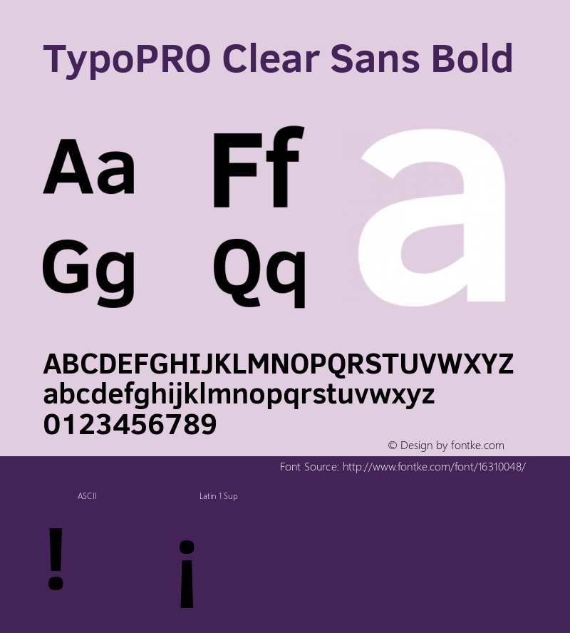 TypoPRO Clear Sans Bold Version 1.00 Font Sample