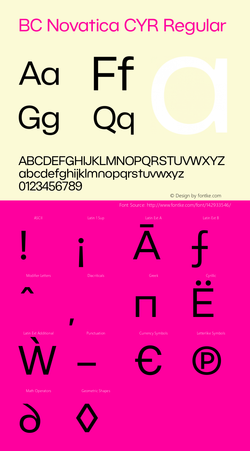 BC Novatica CYR Regular Version 1.000;hotconv 1.0.109;makeotfexe 2.5.65596 Font Sample