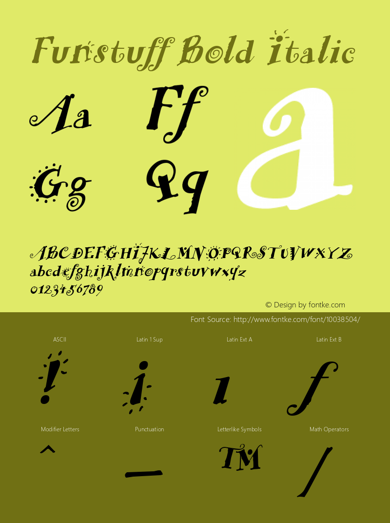 Funstuff Bold Italic The IMSI MasterFonts Collection, tm 1995 IMSI Font Sample