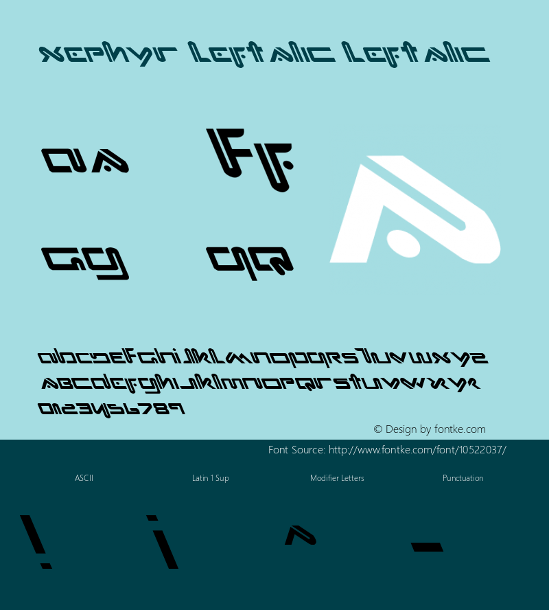 Xephyr Leftalic Leftalic 1 Font Sample