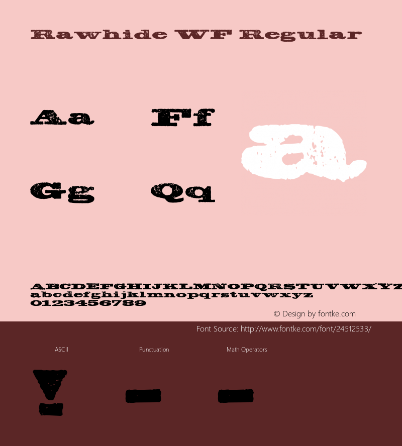 RawhideWF Version 001.001 Font Sample