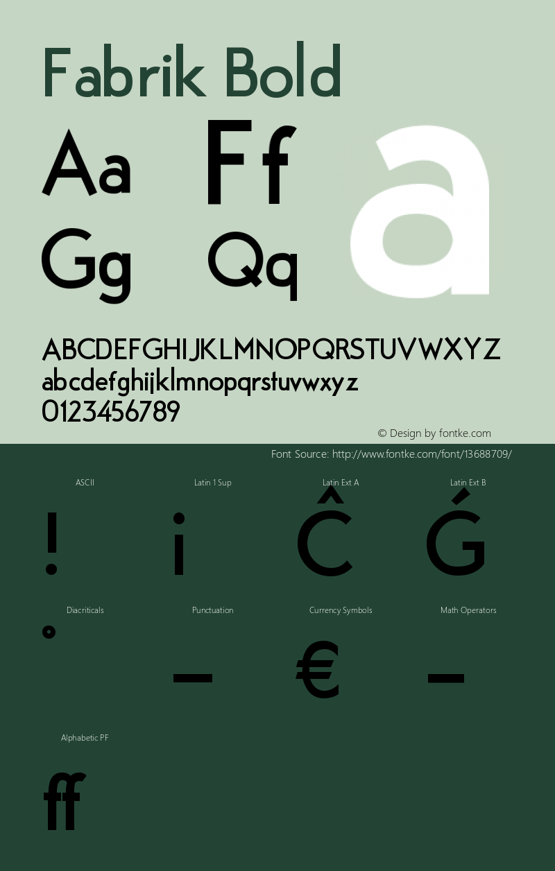 Fabrik Bold Version Version 1.5 (20.02.2  Font Sample