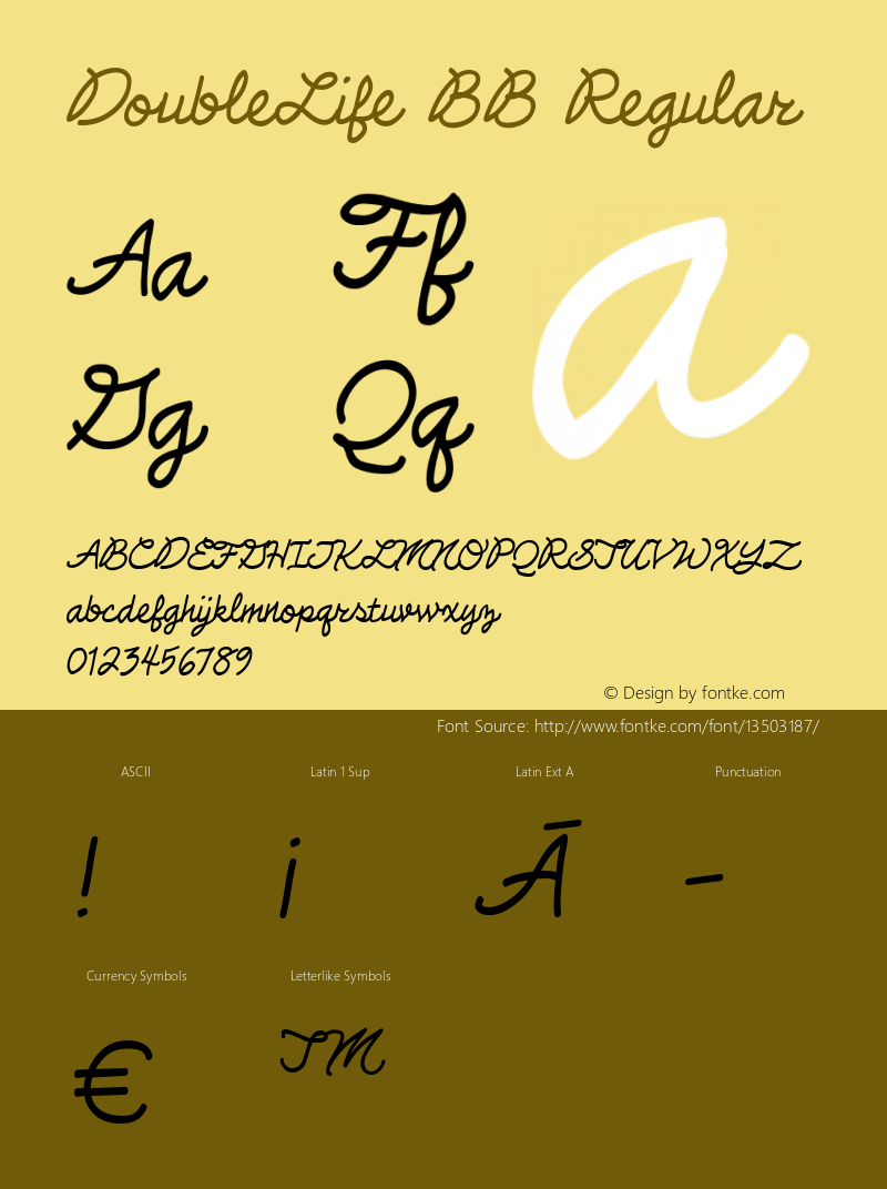 DoubleLife BB Regular Version 1.000 Font Sample