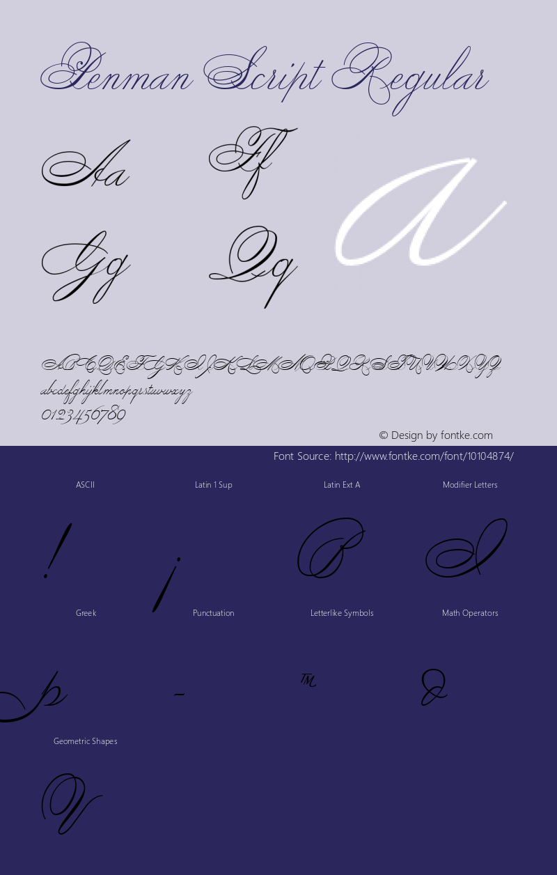 Penman Script Regular Macromedia Fontographer 4.1 27.04.02 Font Sample