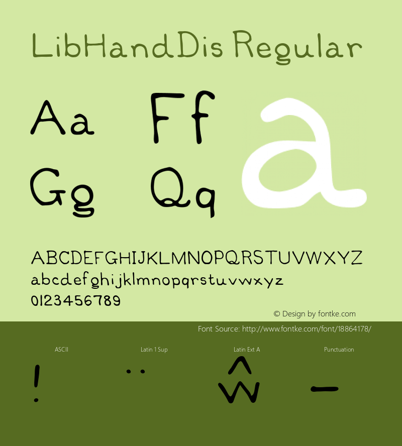 LibHandDis Regular Version 000.200 Font Sample