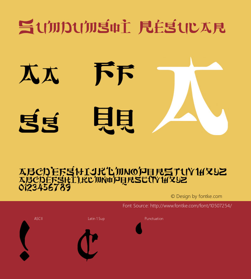 Sumdumgoi Regular Altsys Fontographer 3.5  10/2/92 Font Sample